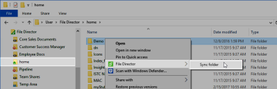 Windows Sync Options